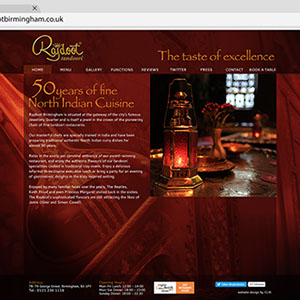 Website design for Rajdoot Tandoori